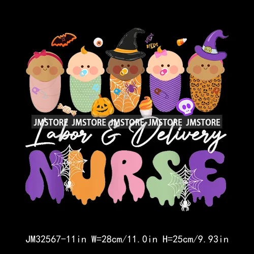 Labor And Delivery Thankful Turkey Thanksgiving Fall Nurse Gobble Squad Iron On DTF Transfer Stickers Ready To Press For Clothes