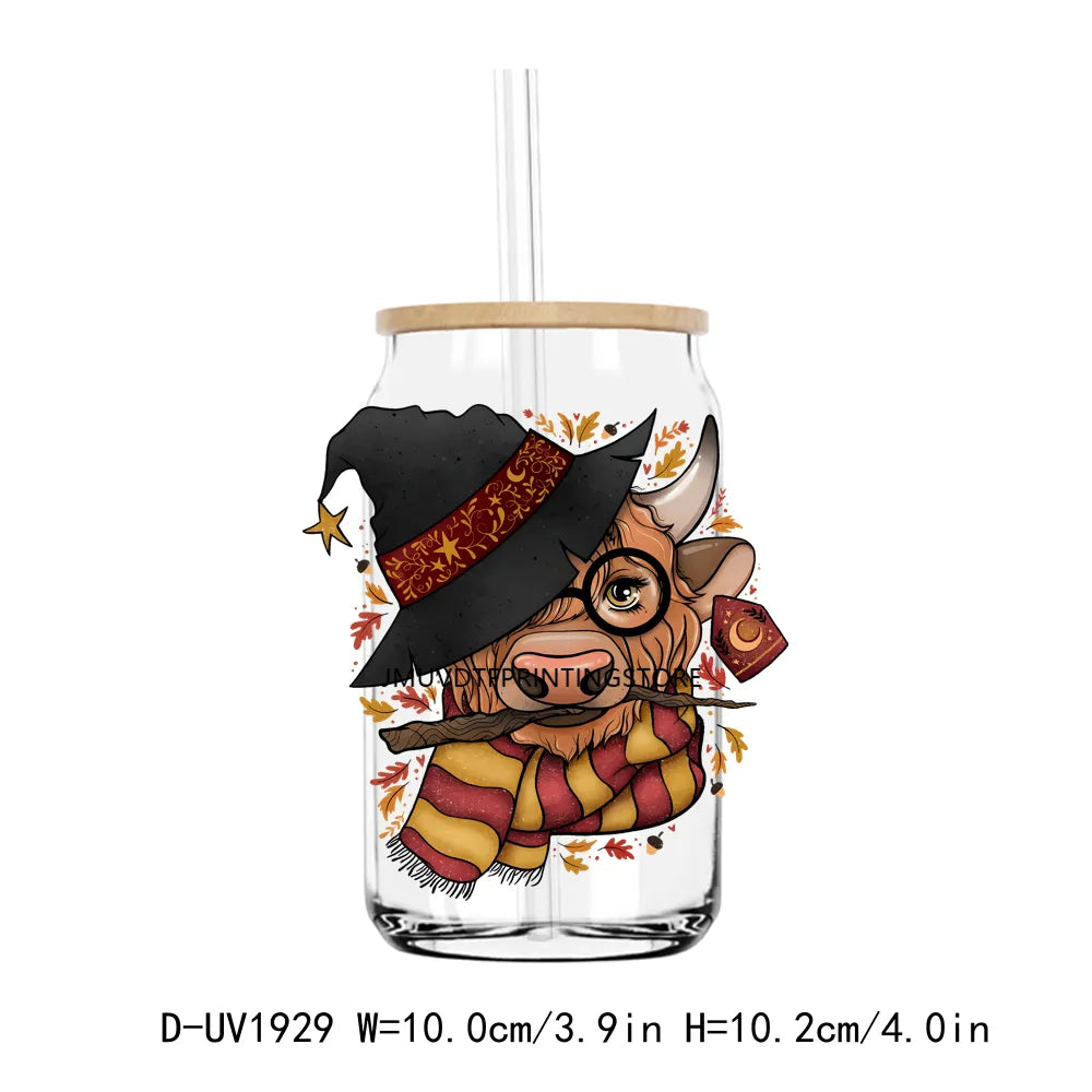 Howdy Fall Highland Cow Pumpkin UV DTF Transfers Stickers Decals For Libbey Cold Cups Mugs Tumbler Waterproof DIY Craft