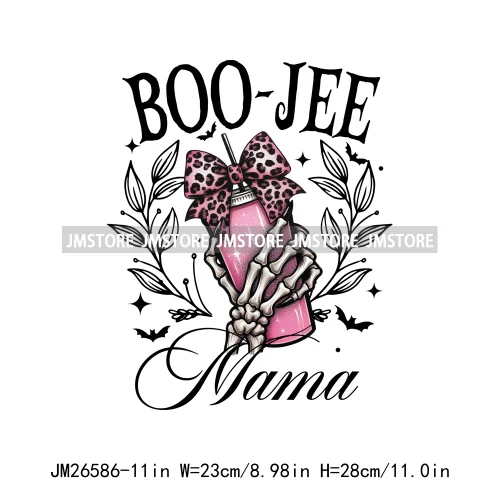 Spooky Halloween Mama Witch Social Club Coquette Bows Ghost Black Cat DTF Iron On Transfer Stickers Ready To Press For Clothing