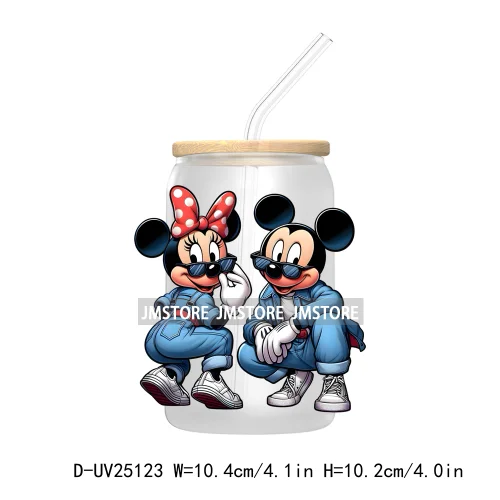 Cartoon Mouse Couple Valentine UV DTF Transfer Stickers Decals For Libbey Cold Cups Mugs Durable Waterproof Custom Logo Labels