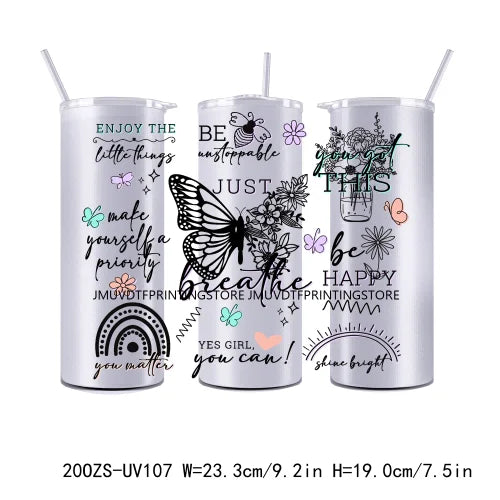 Inspirational Quotes Friends 20OZ UV DTF Straight Wrap Transfers Stickers Custom Labels DIY Durable Waterproof Logo For Tumbler