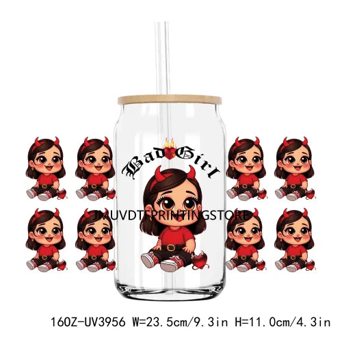 Chicano Forever Cholo Couple Valentine UV DTF Sticker For 16OZ Libbey Glass Cup Can Wrap Transfer Sticker Custom Labels DIY Logo