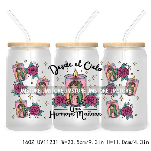 Mexican Gingerbread Christmas Pan Dulce UV DTF Cup Wrap For Libbey Glass Can Transfer Stickers Waterproof Labels Tis The Season