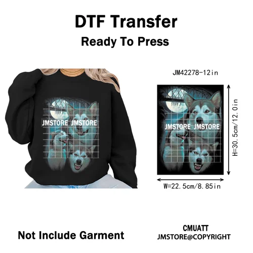 Horror Characters Halftone Movie Shows Scary Halloween Vibes Iron on DTF Washable Transfers Stickers Ready to Press for Clothing