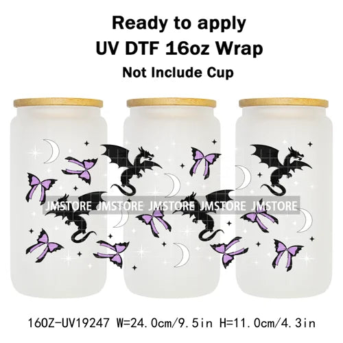 Romance Bookclub Bookish Candle UV DTF Cup Wrap Ready To Apply Transfer Stickers Durable 16OZ Tumbler Wraps For Libbey Glass Can