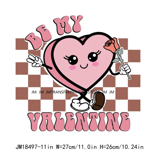 Be Mine Valentine Vibes Love More Worry Less All You Need Is Love XOXO Heart Candy Cold Peel DTF Transfer Stickers For Hoodies