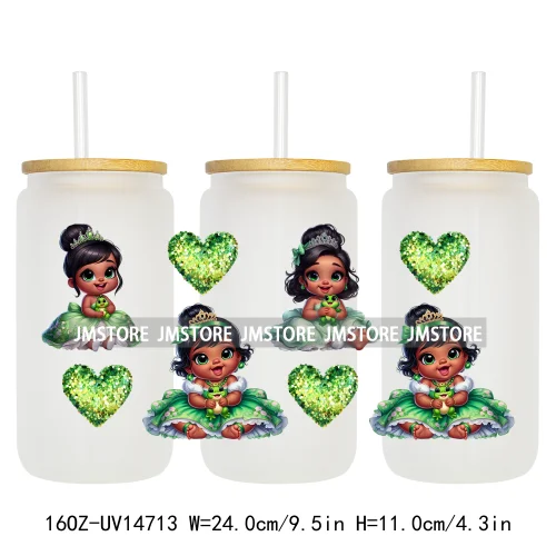 Magical Princess Bow Cartoon Girl 16OZ UV DTF Cup Wraps Ready To Apply Waterproof Transfer Stickers For Libbey Glass Can Tumbler