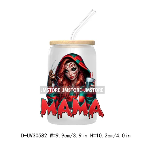 Halloween Horror Mama Dad Movie Killers UV DTF Transfers Stickers Decals For Libbey Cold Cups Mugs Tumbler High Quality Labels