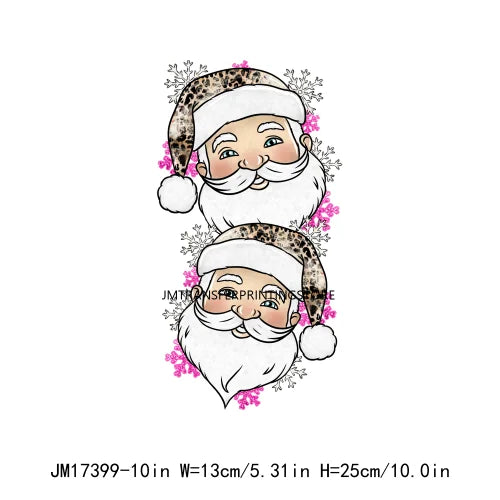 Iron On Glitter Christmas Animal Cow Snowman Santa Plastisol Decals DIY Hot Chocolate Season Transfer Stickers For Sweat Hoodies
