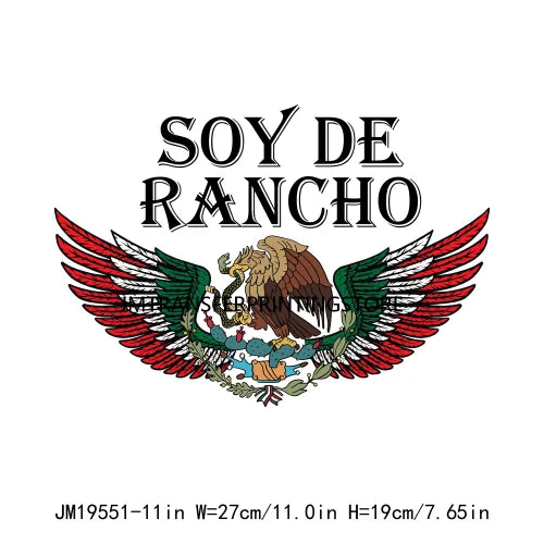 New Mexican States Latin Culture Designs Iron On DTF Mexican Eagle Amor A La Mexicana DTF Heat Transfers Stickers For Sweatshirt