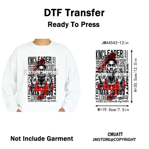 Bible Inspirational Quotes Black Prayer Men of God Religious Iron on Washable DTF Transfers Stickers Ready to Press for Textiles