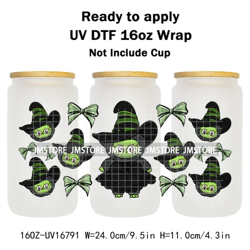 Witchy Laboo Girly Halloween Pumpkins UV DTF Stickers Ready To Transfer Cup Wrap Custom Labels For Libbey Can Glass Tumblers Mug