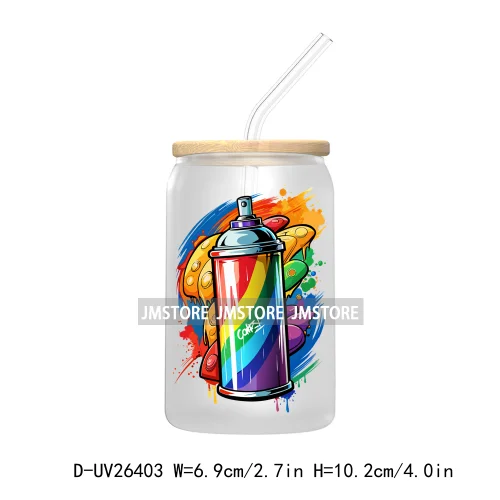 Pride Love Rainbow Heart UV DTF Transfer Stickers Decals For Libbey Cold Cups Mugs Durable Waterproof Custom Logo Label Best Gay