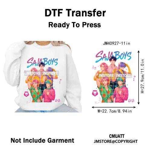 Music Kpop Group Lover Anime Fans Boys Girls Hunters Inspired Iron on DTF Washable Transfers Sticker Ready to Press for Clothing