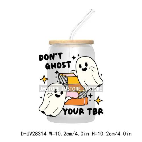 Spooky Ghost Boo Halloween Tis The Season UV DTF Transfer Stickers Decals For Libbey Cold Cup Mugs Tumbler Waterproof Book Ghoul