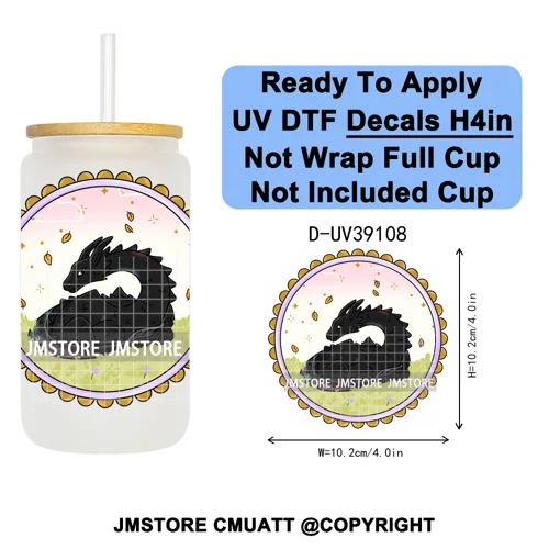 Bookish Positive Quotes Self Care UV DTF Transfer Stickers Decals Ready To Apply Waterproof For 16OZ Libbey Glass Can Tumbler