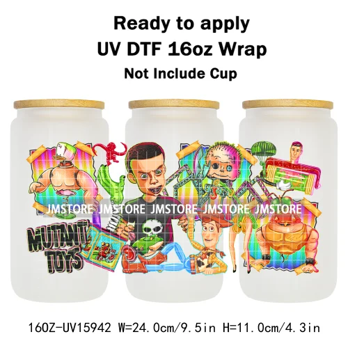 Halloween Horror Characters Scary Movie Killers 16OZ UV DTF Cup Wraps Ready To Apply Transfer Stickers For Libbey Glass Can Mugs