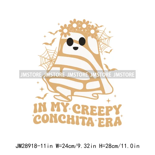 Cute Aqui Espantan Mexican Ghost Creepy Conchita Era Conchas And Cucuys Iron On DTF Transfer Stickers Ready To Press For Hoodies