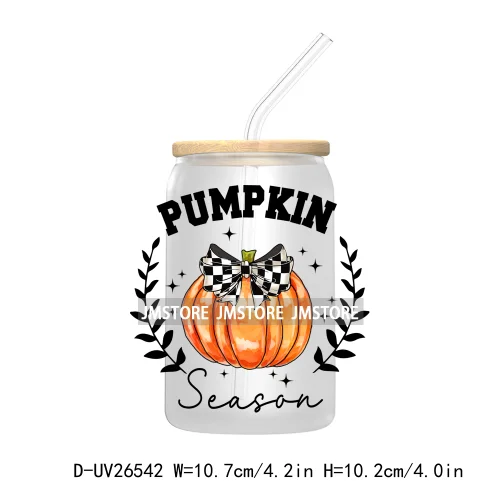 Coquette Pumpkin Spice Coffee Club UV DTF Transfer Stickers Decals For Libbey Cold Cups Mugs Tumbler Custom Retro Fall Autumn