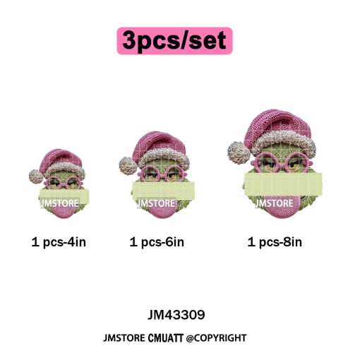 Latch Hook Faux Yarn Cartoon Movie Friends Merry Christmas Iron on Washable DTF Transfers Stickers Ready to Press for Textiles