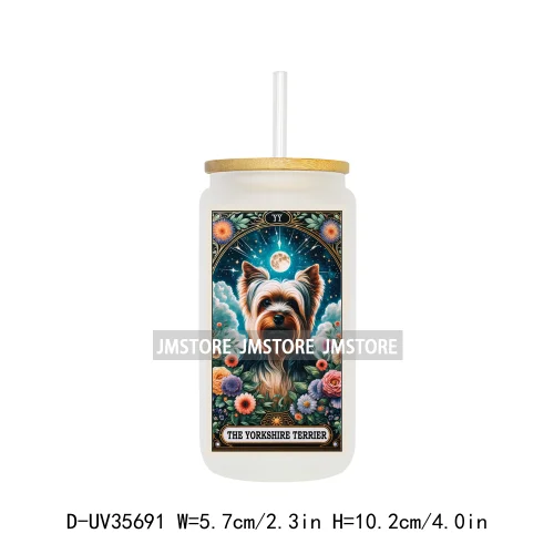 Dog Cat Animals Tarot Card UV Sticker Decals For Libbey Cold Cups Mugs Tumbler Transfer Stickers Waterproof High Quality Labels
