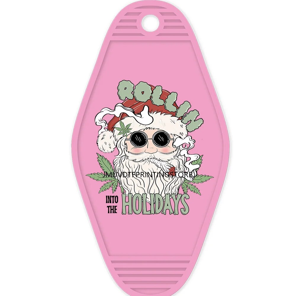 Retro Christmas Dashing Through the Snow High Quality WaterProof UV DTF Sticker For Motel Hotel Keychian