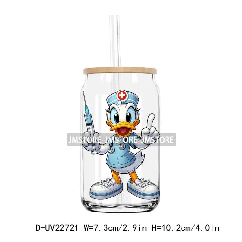 Cartoon Nurse Medical Mouse UV DTF Transfers Stickers Decals For Libbey Cold Cups Mugs Tumbler Waterproof DIY Craft Health Care