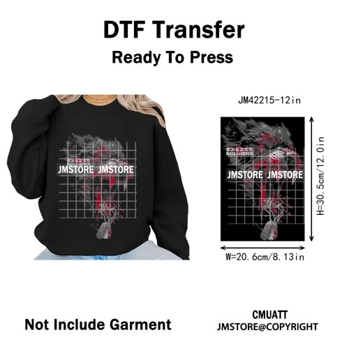 Cool Halftone Horror Killer Characters Scary Halloween Vibes Iron on DTF Washable Transfers Stickers Ready to Press for Clothes