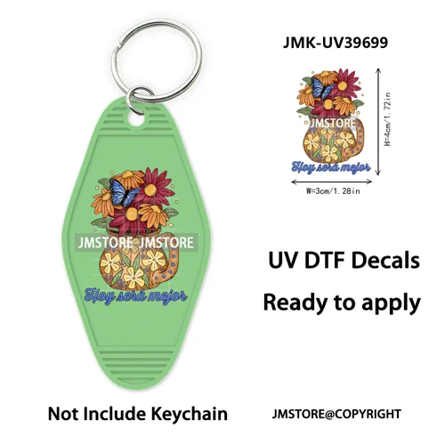 Mexican Conchas Ghost Spooky Halloween UV DTF Motel Keychain Wraps Ready To Apply Waterproof High Quality Hotel Keychain Decals