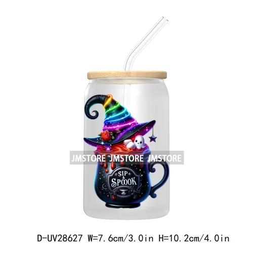 Nightmare Before Coffee Spooky Halloween Skeleton UV DTF Transfer Stickers Decals For Libbey Cold Cup Mug Tumbler Pumpkin Season