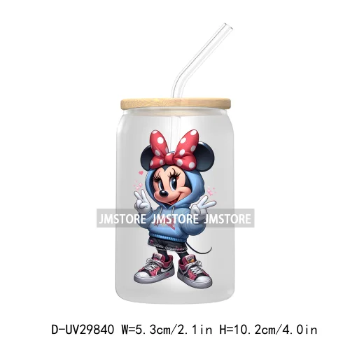 Streetwear Mouse Girl Boy UV DTF Transfer Stickers Decals For Libbey Cold Cups Mugs Tumbler Waterproof Labels Cartoon Characters