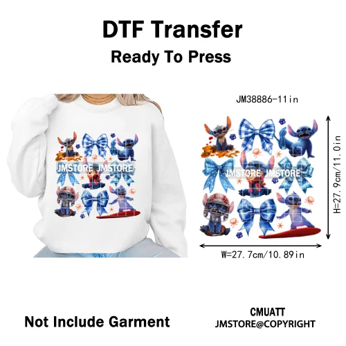 Urban Cartoon Character Streetwear Thermal Printing Iron on DTF Washable Transfers Stickers Ready to Press for Clothing Bags