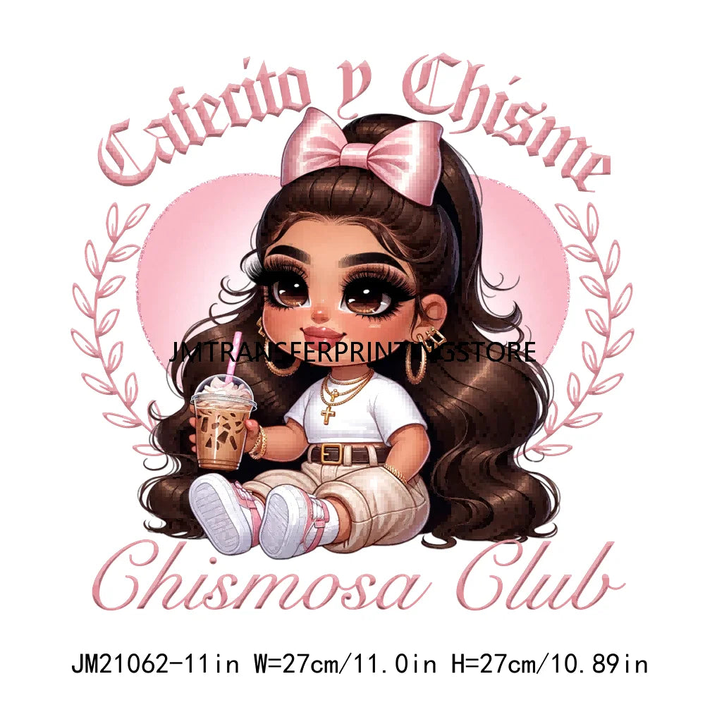 Chicana Religiosa Rose Gold Chola Chingona Bendecida Designs In My Coquette Era Homegirls DTF Transfer Stickers For Hoodies Bags