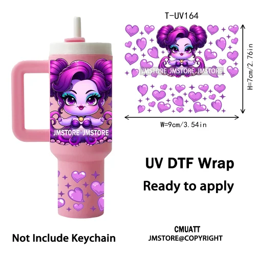 Baby Princess Cartoon Couple Custom UV DTF Stickers Print Tumbler Wraps Ready to Transfer Waterproof For Mini Tumbler Keychain