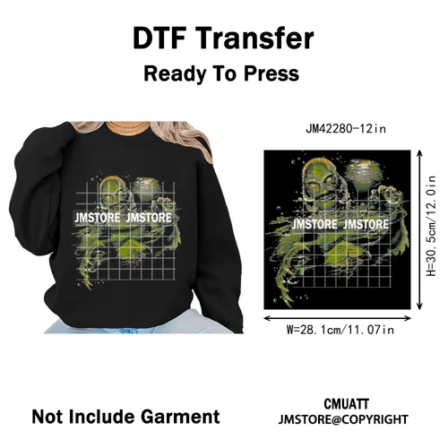 Horror Characters Halftone Movie Shows Scary Halloween Vibes Iron on DTF Washable Transfers Stickers Ready to Press for Clothing