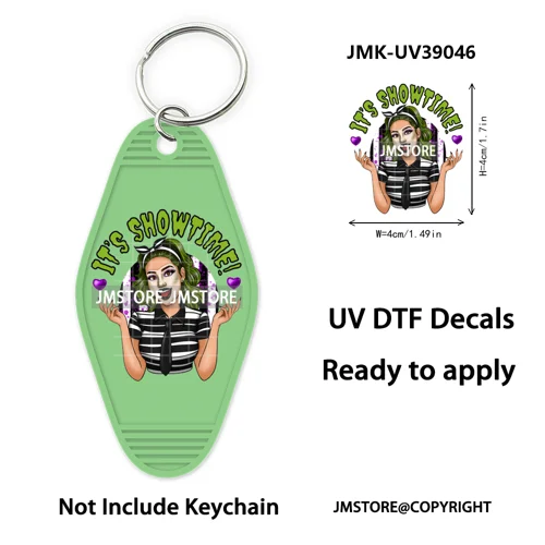 Halloween Horror Killer Energy Drink UV DTF Motel Keychain Decal Ready To Ship Durable Transfer Stickers Logo For Hotel Keychain