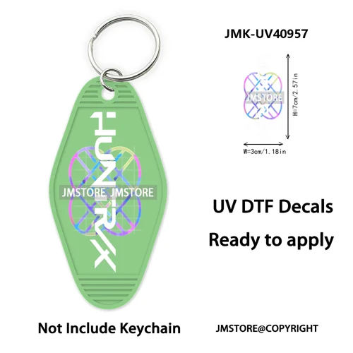 Kpop Demon Inspired Movie Character UV DTF Motel Keychain Decal Ready To Ship Durable Transfer Stickers Print For Hotel Keychain
