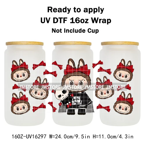 Laboo Cute Cartoon Monsters Soda Coquette UV DTF Stickers Ready To Transfer Cup Wrap Custom Labels For Libbey Can Glass Tumbler