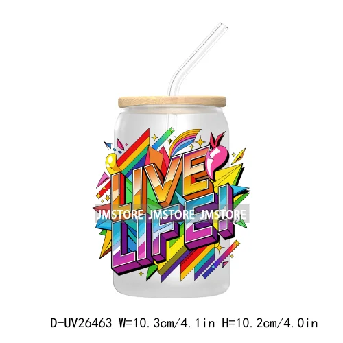 LGBT Quotes UV DTF Transfer Stickers Decals For Libbey Cold Cups Mugs Tumbler Waterproof DIY Custom Logo Labels Rainbow Pride