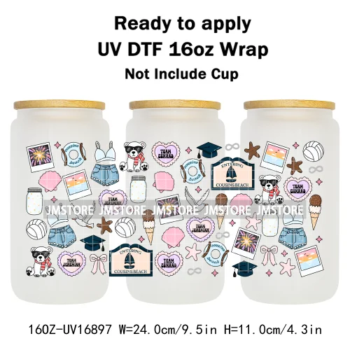 Coquette Bow Fall Autumn Pumpkins 16OZ UV DTF Cup Wraps Ready To Apply Waterproof Transfer Stickers For Libbey Glass Can Tumbler