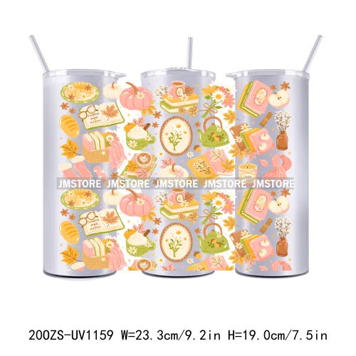 Cozy Season Fall Thanksgiving UV DTF Tumbler Wraps Durable Ready To Apply Transfer Stickers For 20OZ Straight Skinny Tumblers