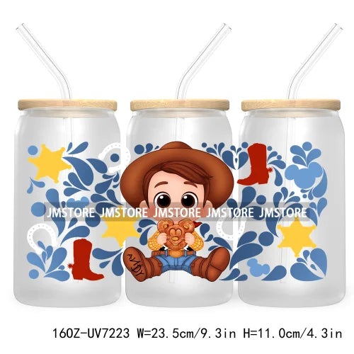 Cartoon Baby Princess Best Friends 16OZ UV DTF Cup Wrap Transfers Stickers For Libbey Glass Can Cups Tumbler Waterproof Labels