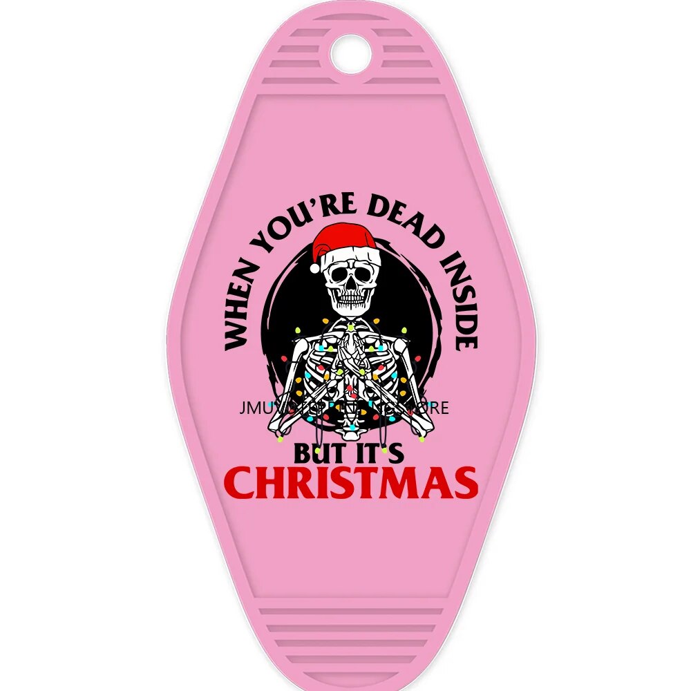 Merry And Bright Christmas Crew High Quality WaterProof UV DTF Sticker For Motel Hotel Keychian Christmas Season Designs