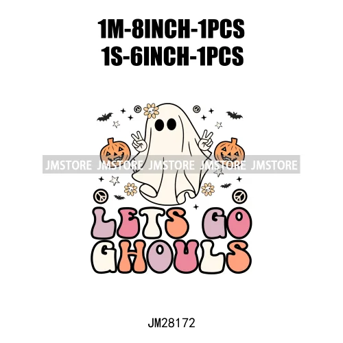 Cute Mama Babe Stay Spooky Let's Go Ghouls Halloween Season Designs DTF Iron On Transfers Stickers Ready To Press For Clothes