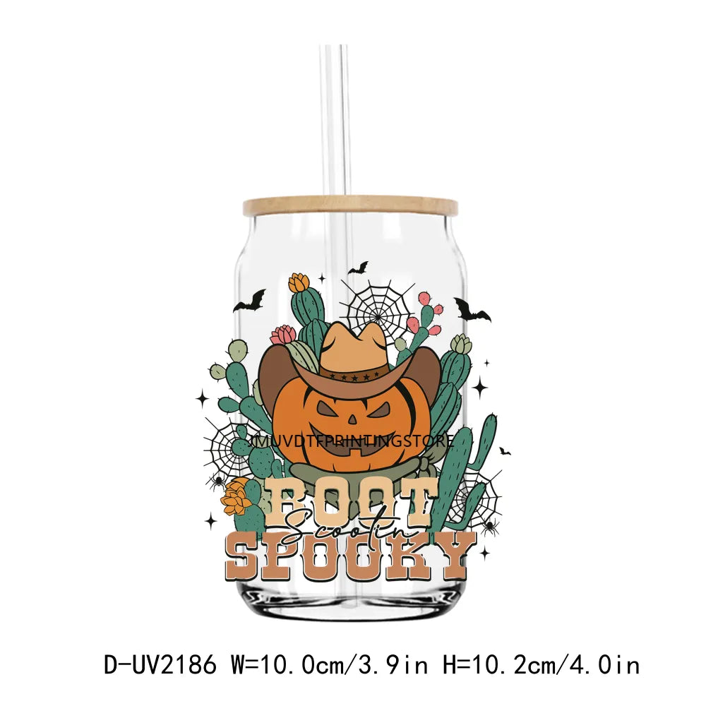 Howdy Pumpkin Boo Haw Halloween Momster UV DTF Transfers Stickers Decals For Libbey Cold Cups Mugs Tumbler Waterproof DIY Craft