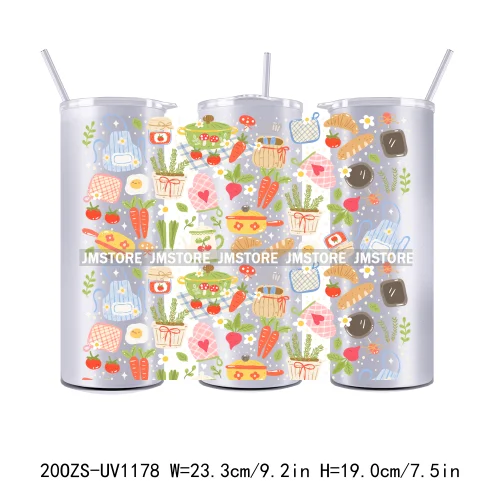 Floral Fruit Bookish Affirmation 20OZ Tumbler Wraps Ready To Ship UV DTF Transfer Stickers Waterproof Prints For Skinny Tumbler