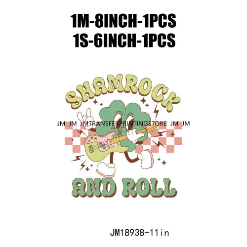 Happy St Patrick's Irish Day Lucky Vibes Shamrock And Roll Wish DTF Heat Transfers Stickers Printing Ready To Press For Clothing