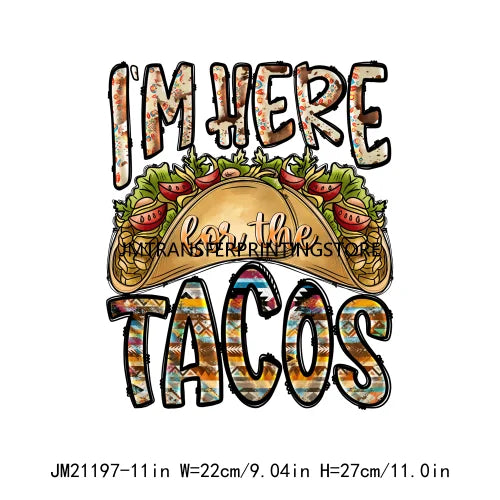 New Let's Fiesta Mexican Happy Cinco De Mayo Iron On DTF Stickers Sombrero Hat Cactus Fiesta Squad Transfer Printing For Hoodies