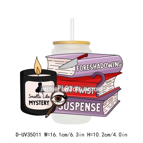 Trendy Readers Book Club UV Sticker Decals For Libbey Cold Cups Mugs Tumbler Transfer Stickers Waterproof High Quality Labels