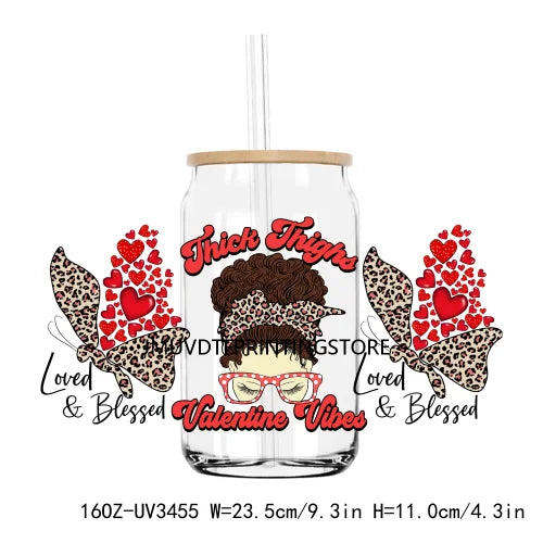 Love Jesus Valentine's Day 16OZ UV DTF Cup Wrap Transfers Stickers Mama Custom Label DIY Waterproof Logo For Libbey Glass Can